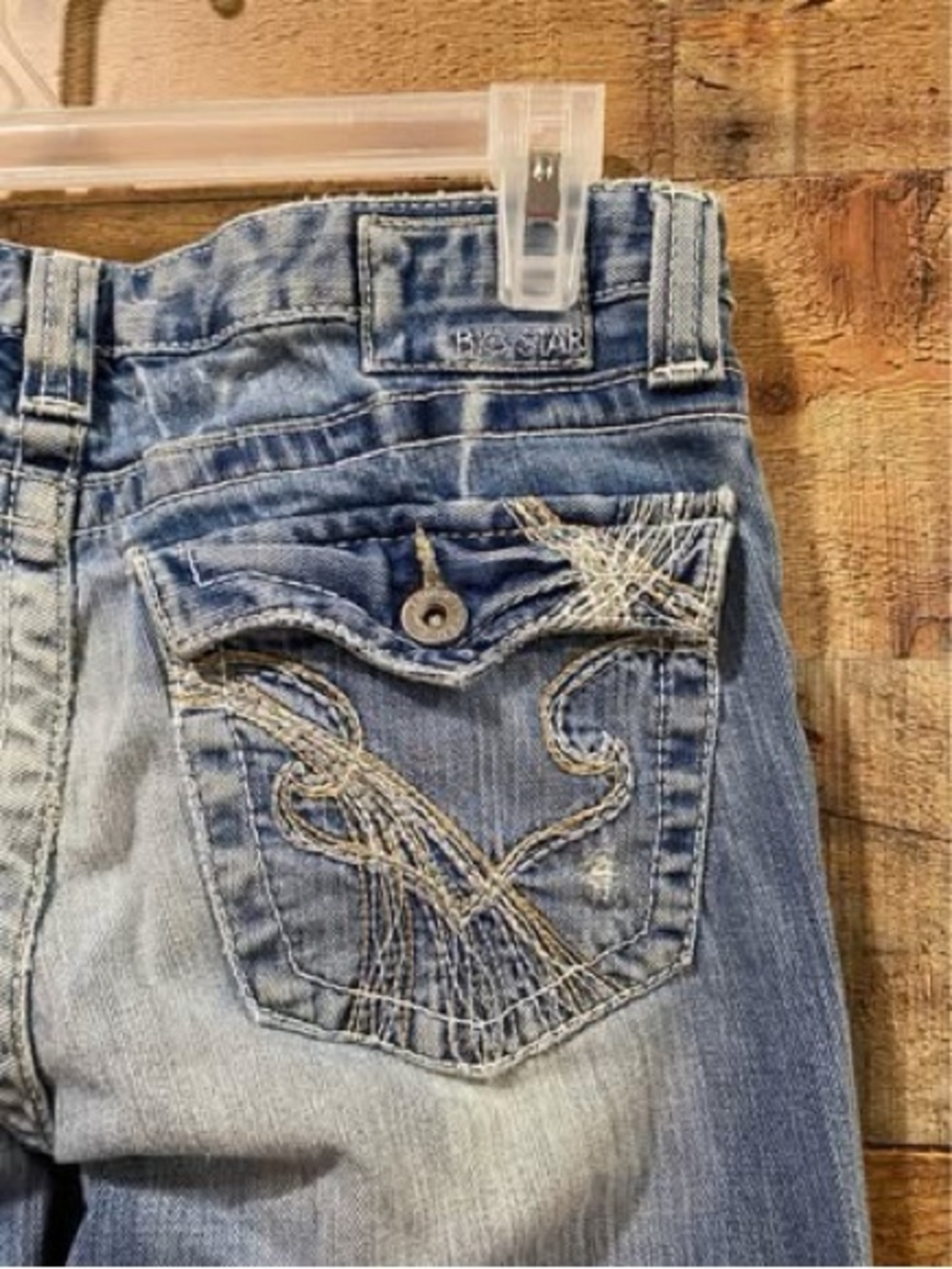 Big Star Women's Sweet Low Boot Light Blue Bootcut Jeans Size 27 Short